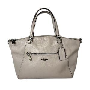 Coach Prairie Beige Taupe Pebble Leather Satchel Handbag #79997